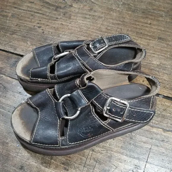 Doc Martens Mens 8 Sandals Fisherman Vintage Shoes England Buckle Leather *READ Vintage Dr. Martens Sandals England 9076 Mens 8 Women main image 3